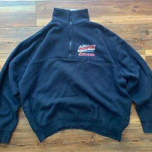 Vintage Dover 2000 Work’n Gear 3/4 Zip Sz XL Sweatshirt Pocket Navy White Collar